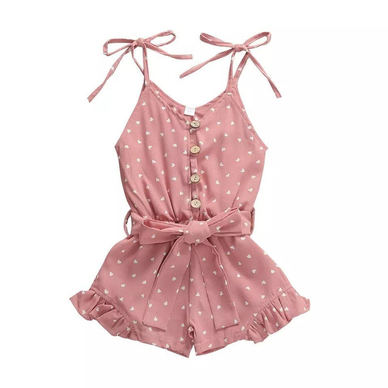 Newborn Baby Girls Strap Jumpsuit Pink