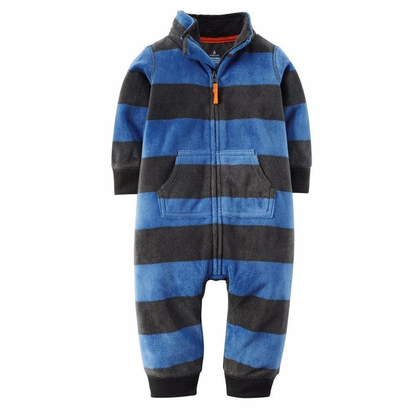 Newborn Baby Unisex Jumpsuit Pajamas Collar Fleece Clothes