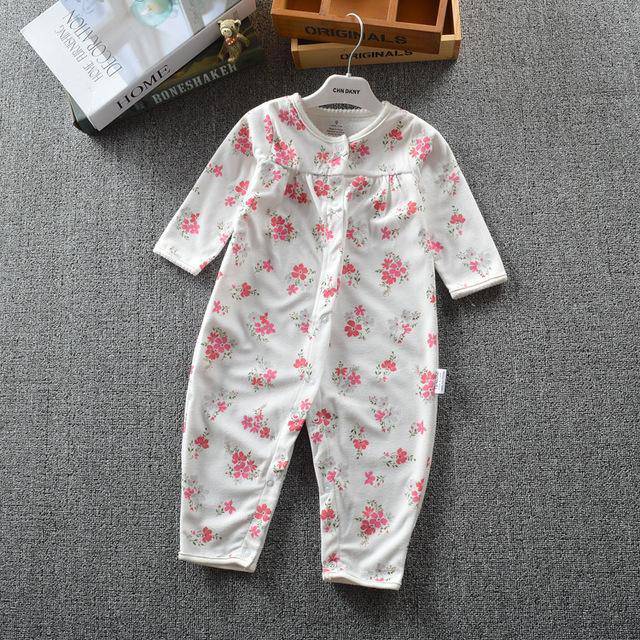 Newborn Baby Unisex Jumpsuit Pajamas Collar Fleece Clothes White