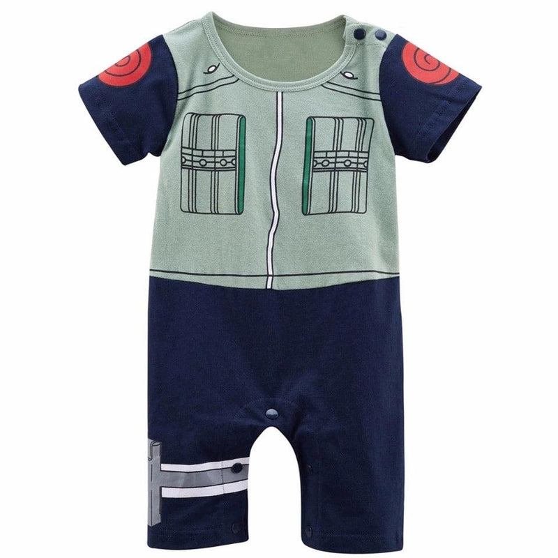 Newborn Boy Hatake Kakachi Romper Playsuit Green