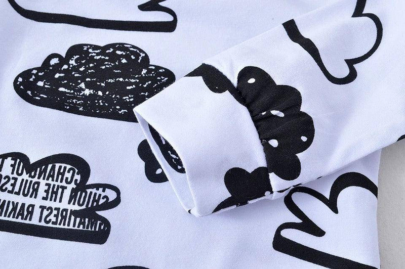 Newborn Boys Print T Shirt Pants Cap Outfit