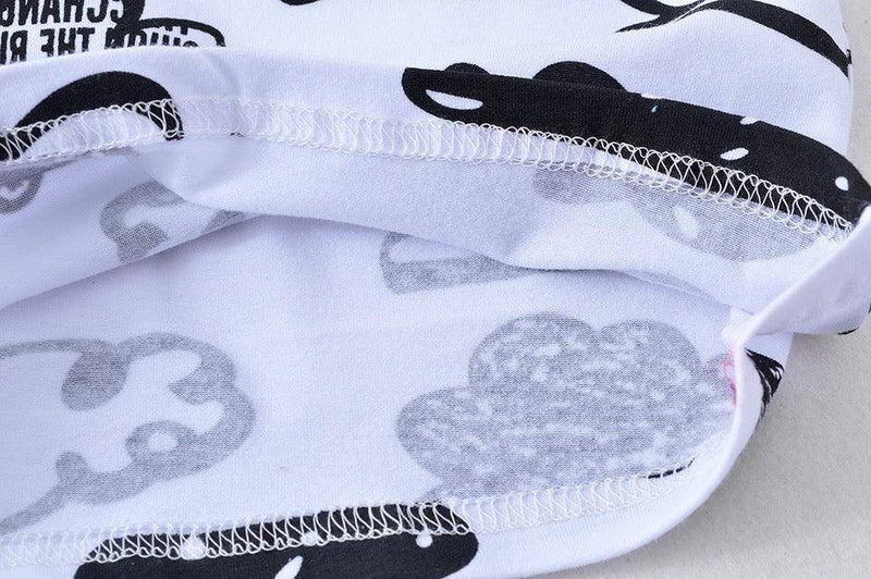 Newborn Boys Print T Shirt Pants Cap Outfit