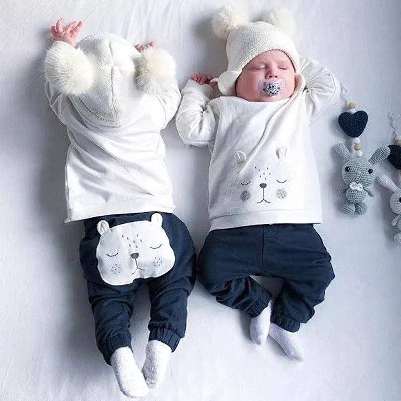 Newborn Boys Warm Outfit Outerwear Clothes White