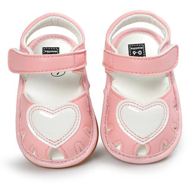 Newborn Girls Sandals Anti-Slip Soft Sole Shoes Pink