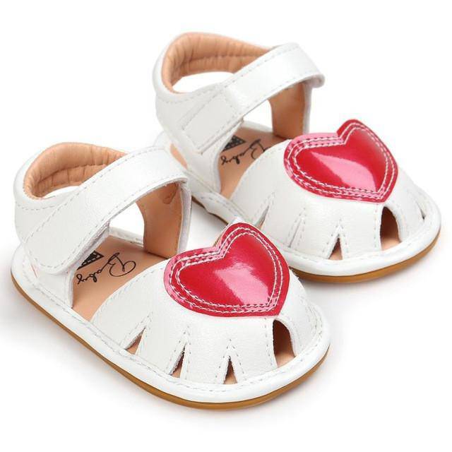 Newborn Girls Sandals Anti-Slip Soft Sole Shoes White