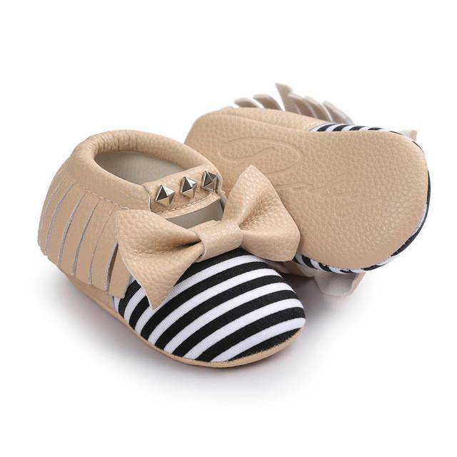 Newborn Girls Tassels Soft Sole Shoes Brown 19-24 Months