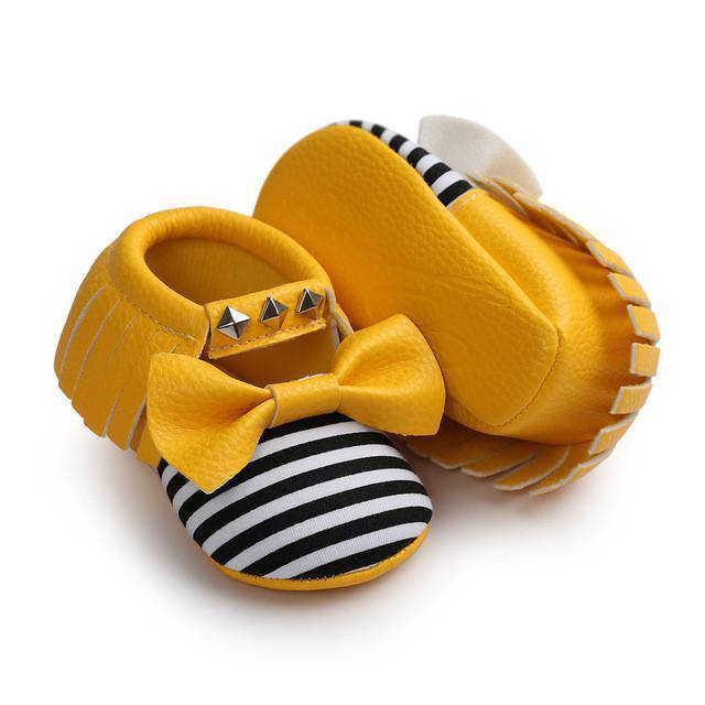 Newborn Girls Tassels Soft Sole Shoes Orange 19-24 Months