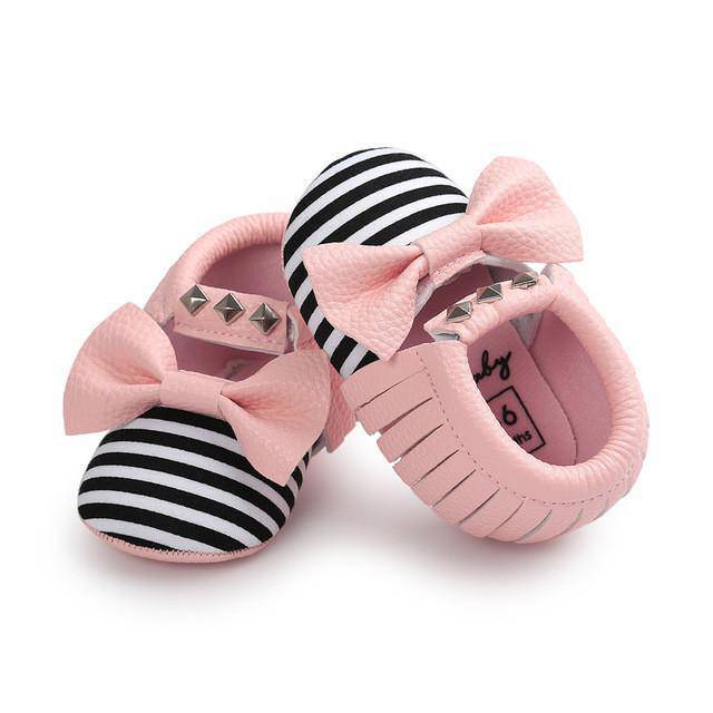 Newborn Girls Tassels Soft Sole Shoes Pink 19-24 Months