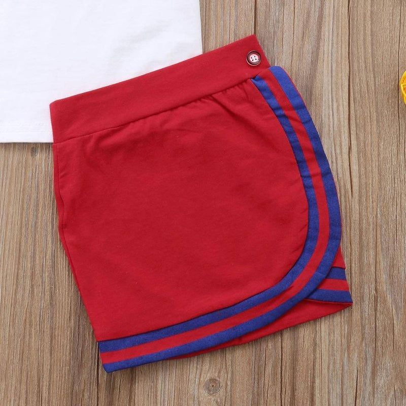 Newborn Kid Bow Tie Tops Mini Skirt Set Clothes