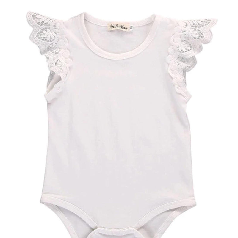 Newborn Summer Baby Lace Jumpsuit White