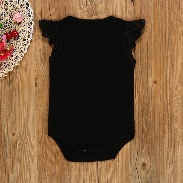 Newborn Summer Baby Lace Jumpsuit Black