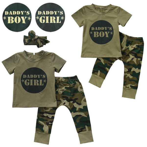 Newborn Tops Camouflage Pants Outfits