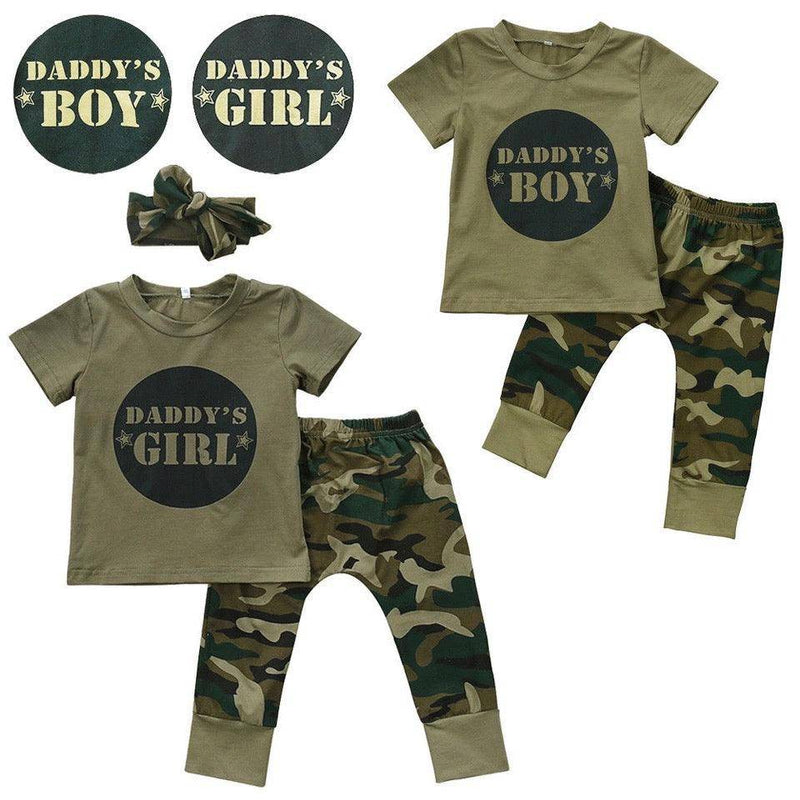 Newborn Tops Camouflage Pants Outfits