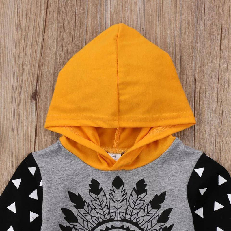 Newborn Unisex Indian Wolf Hoodie Romper Outfit