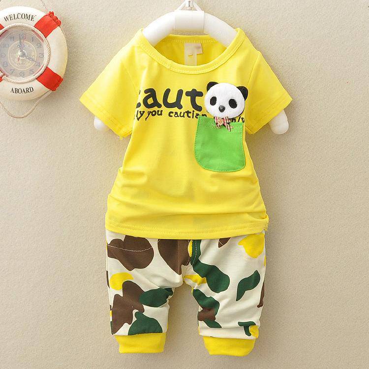 Panda Pocket Cartoon Baby Boy Sport Suit Outfit