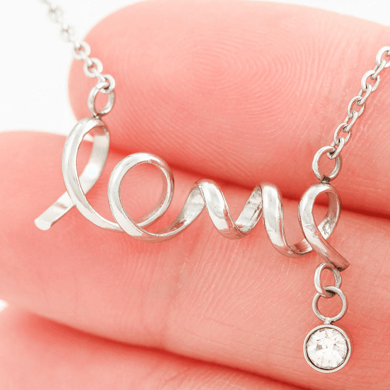 Perfect Necklace Lovely Gift Steel Scripted Love