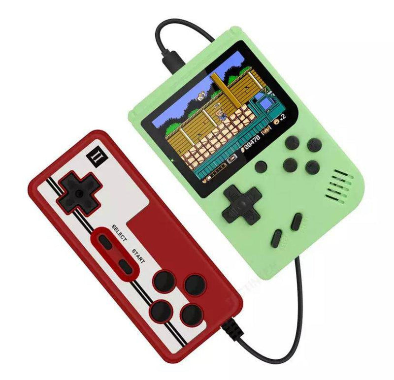 Portable Mini Handheld Retro Classic Video Game Green with red handle
