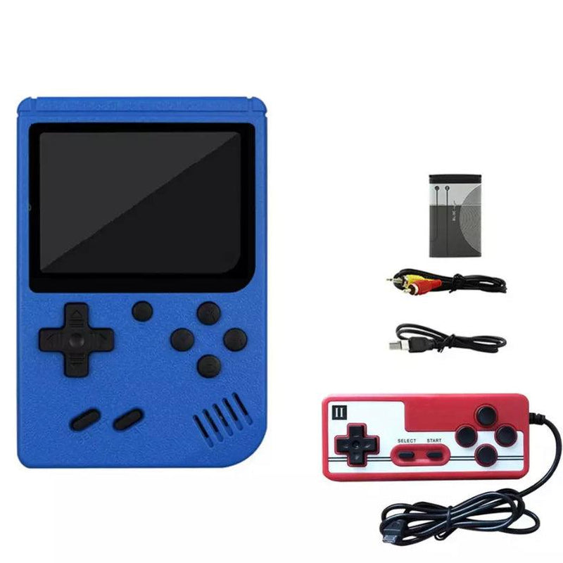 Portable Mini Handheld Retro Classic Video Game Blue with red handle