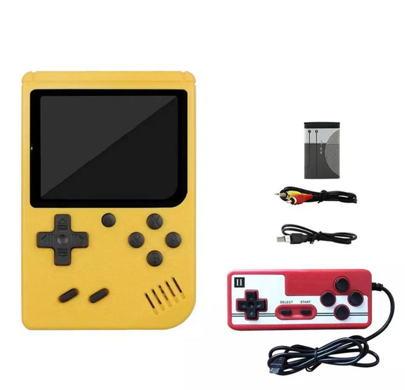 Portable Mini Handheld Retro Classic Video Game Yellow with red handle