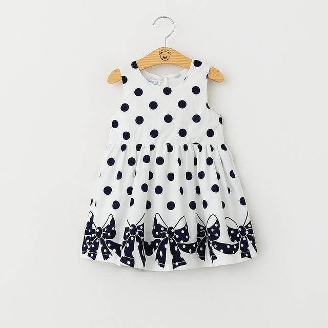 Princess Baby Polka Dot Bow Ball Gown Dress white