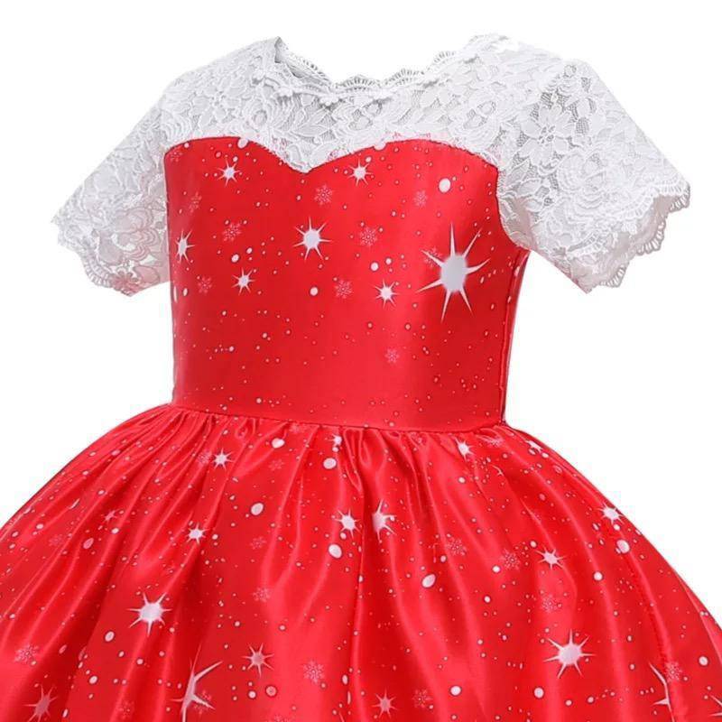 Princess Christmas New Year Santa Claus Snowflake Dress