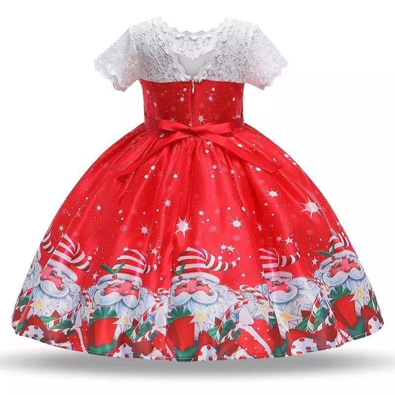 Princess Christmas New Year Santa Claus Snowflake Dress