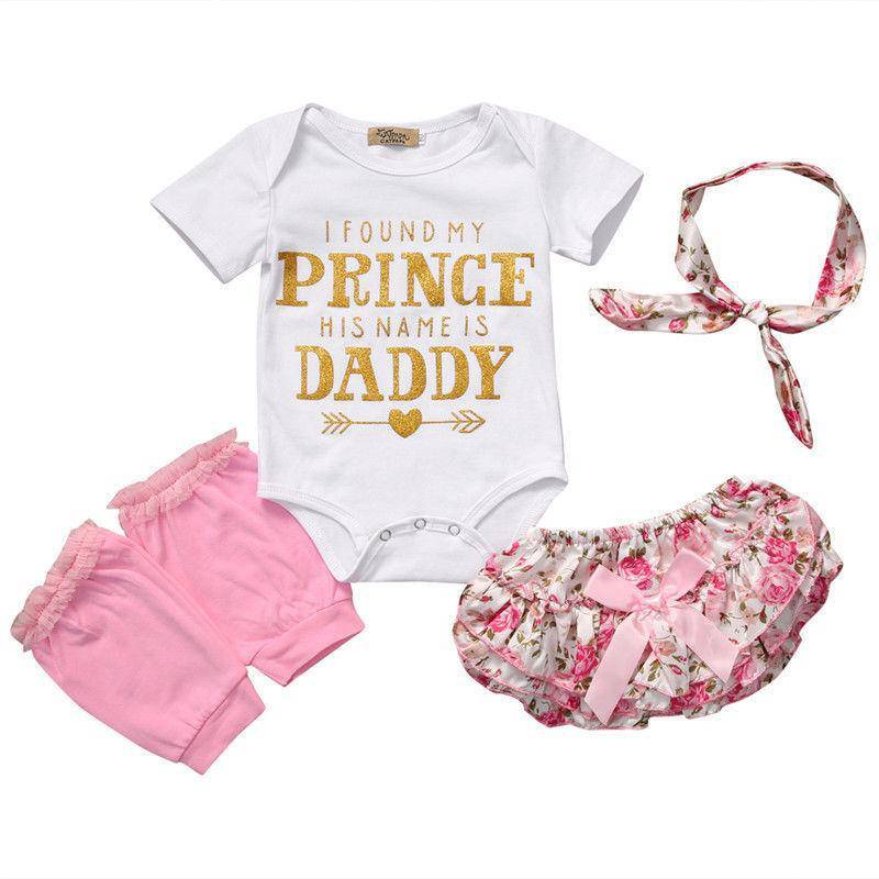 Princess Daddy Romper Headband Outfit Set