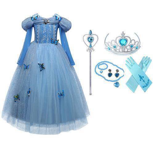Princess Fancy Cinderella Party Dress Blue long set