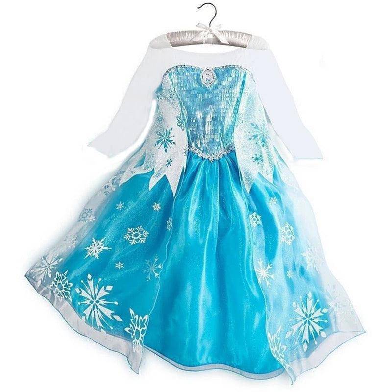 New Princess Elsa Anna Cosplay Costume Dresses Blue1