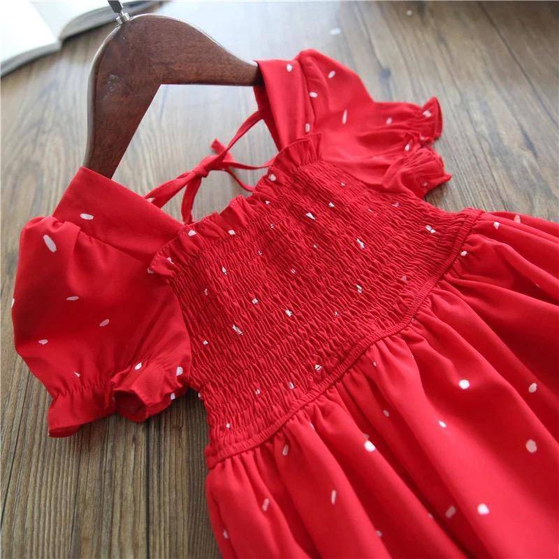 Princess Girls Summer Sundress Fairy Puff Dress