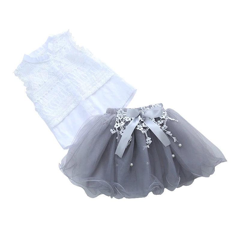 Princess Lace Sleeveless Tulle Ruffled Dress