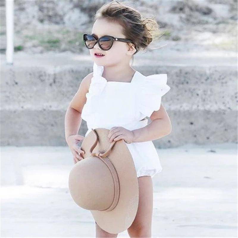 Princess Newborn Baby Romper Solid White