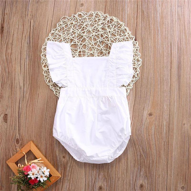 Princess Newborn Baby Romper Solid White