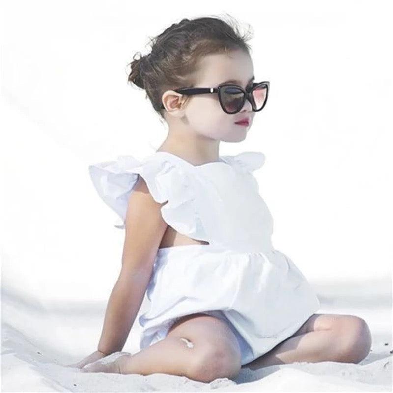 Princess Newborn Baby Romper Solid White