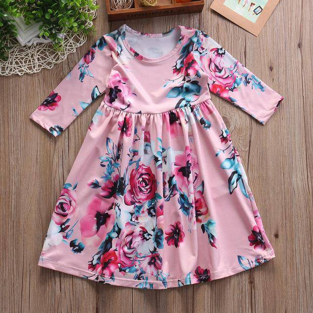 Princess Sunflower Ruffle Wedding Party Dress Pink