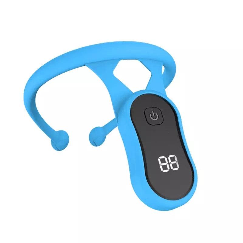 Rechargeable Smart Electric Neck Posture Corrector Device Blue