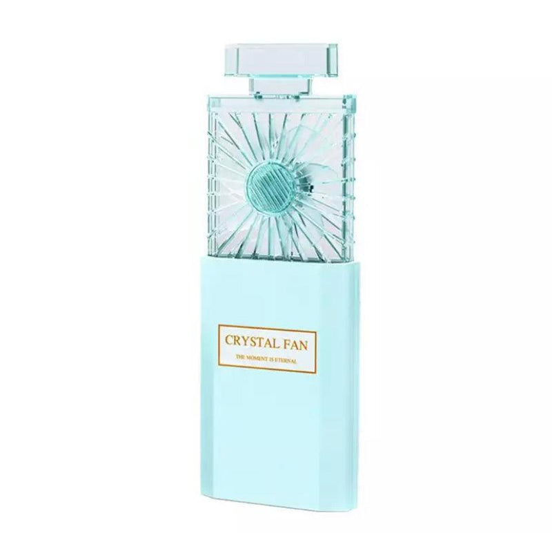 Retractable Portable Hand Held Fan Blue