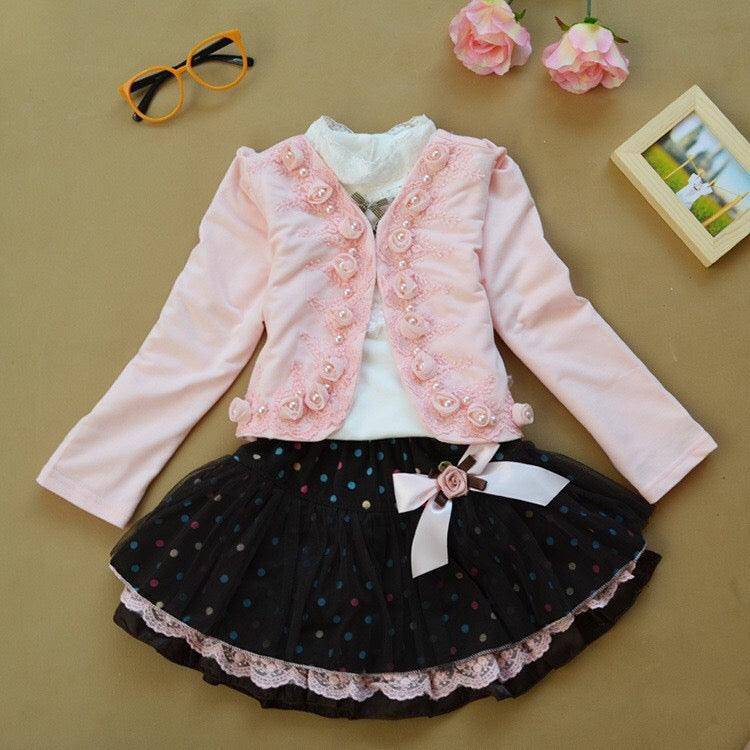 Rose Girls Long Sleeve Blouse Dress Clothes