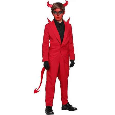 Halloween Demon Vampire Cosplay Costume Red Boys Set