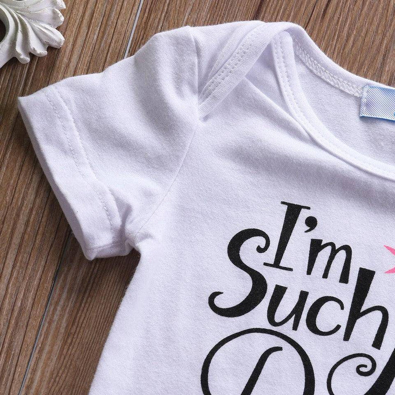 Short Sleeve I'm Such A Daddy Girl Pant Ruffles Bodysuit