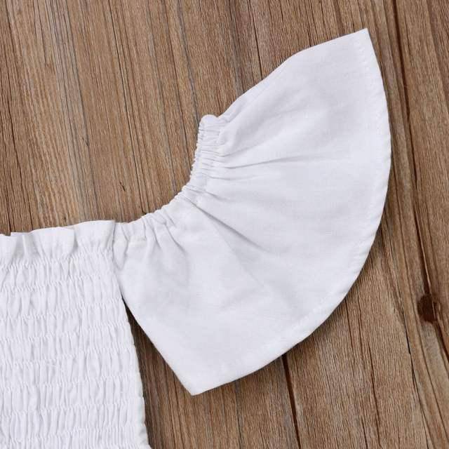 Short Sleeve White Top Long Skirt Outfit