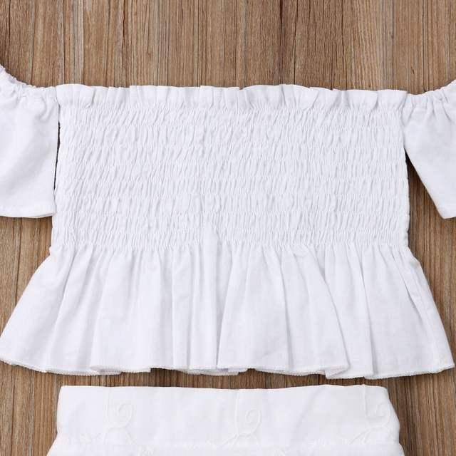 Short Sleeve White Top Long Skirt Outfit