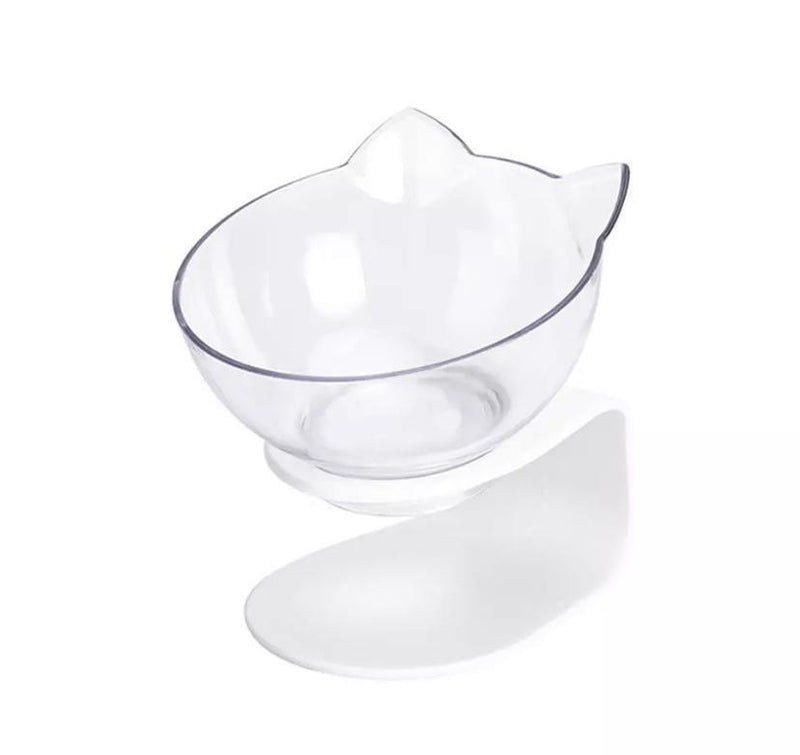 Single & Double Bowl Cat With Raised Stand Pet Food Transparent