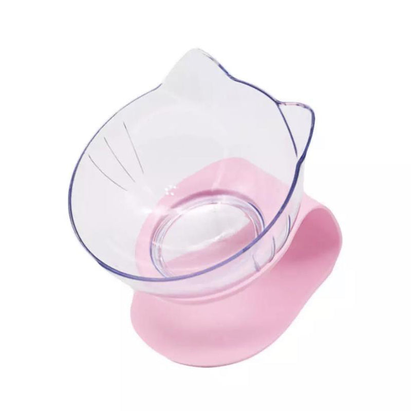 Single & Double Bowl Cat With Raised Stand Pet Food Pink
