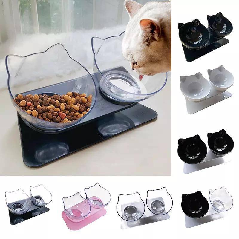 Single & Double Bowl Cat With Raised Stand Pet Food