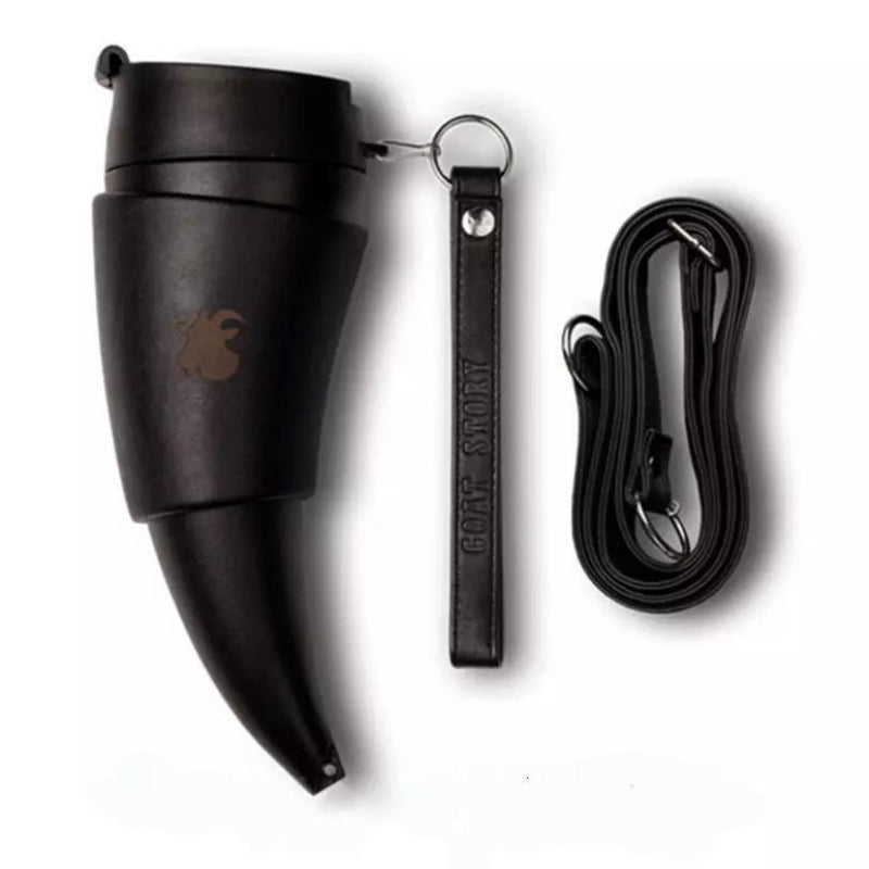 Stainless Steel Goat Horns Coffee Mug 230ML Cup Black