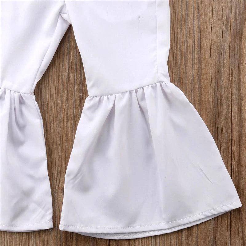 Stylish Girls One Shoulder Bell Bottom Pants Clothes