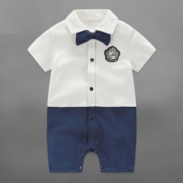 Summer Baby Boy Sailor Romper Jumpsuit Navy White