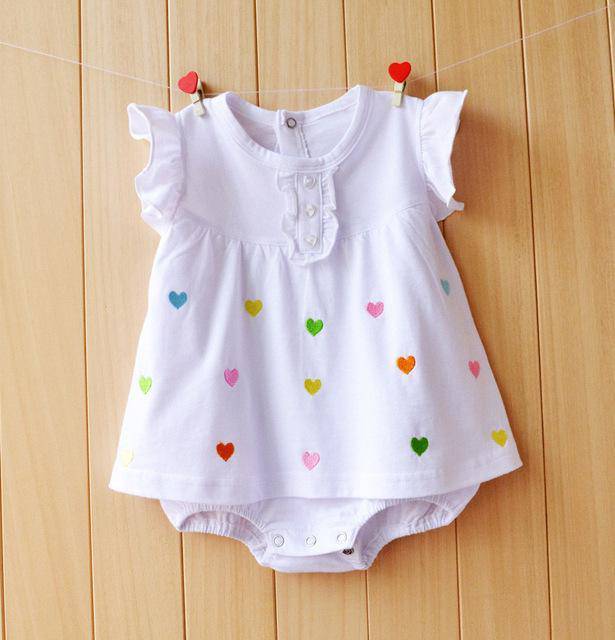Summer Baby Girls Flower Romper Jumpsuit White