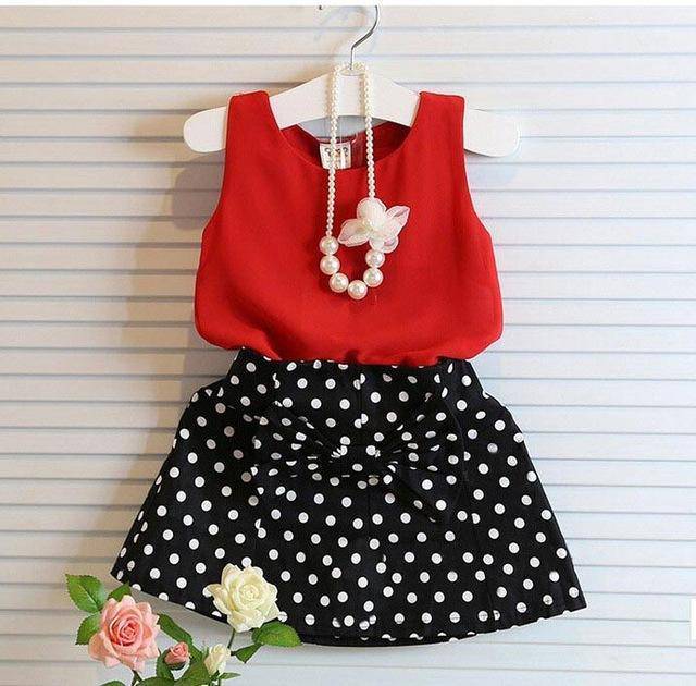Summer Baby Girls Red Dress Clothes Red